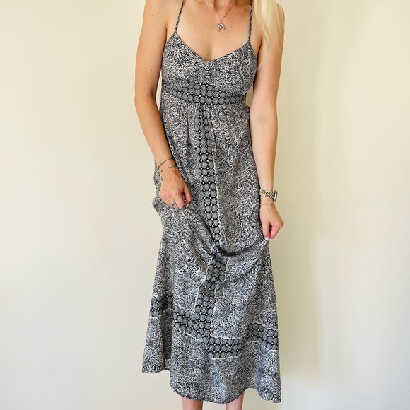 Ann Taylor LOFT maxi dress printed boho spaghetti strap - Picture 4 of 5